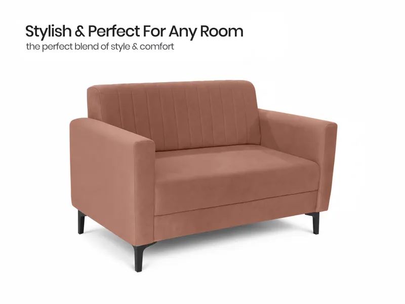 Tulip Upholstered Sofa Set in Rust Ruby Color
